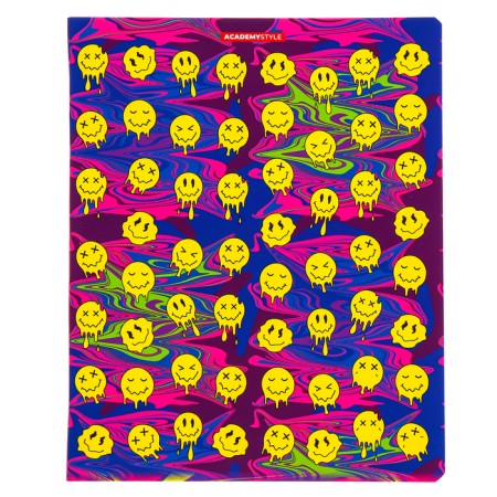 Notebook of 48 sheets in the cell "liquid smiles", cover coated cardboard, softtouch, congruh, mix-4