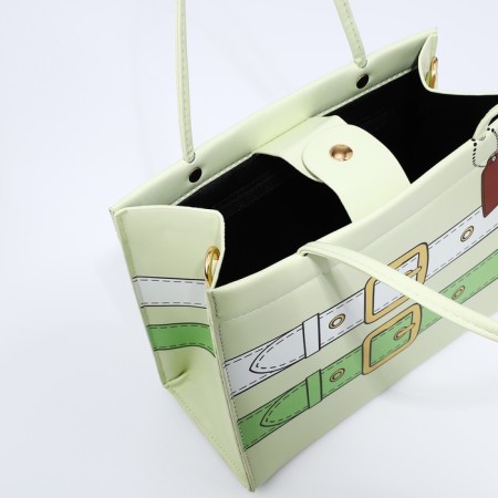 Female bag, lightning tout, green color-6