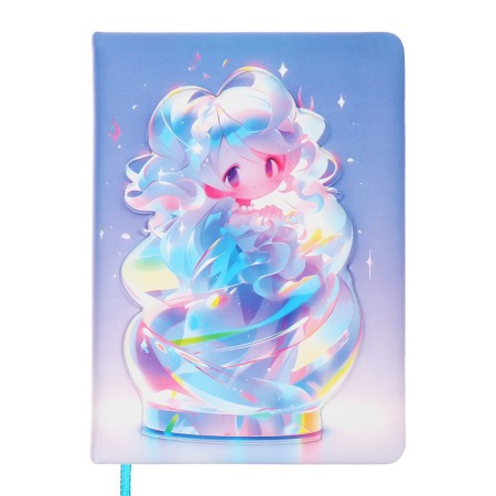 Notebook Gift Book 96l, line, color cut, PVC anime PVC cover (17.7x12.4cm)