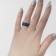 Ring "Valhalla" with runes, color white and blue size 18