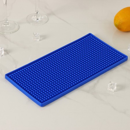 Bar rug of shade, 30 × 15 × 0.9 cm, rubber, blue color