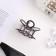 Hair crab "Liberty" Flower, 4 cm, dark silver