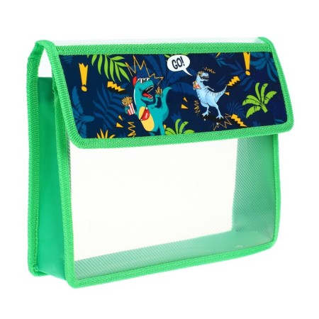 A5 notebook folder (230 x 190 x 50 mm), with Velcro valve, plastic/textiles, calligrata, "dino"-1