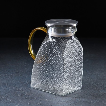 Glass jug with a metal cover Magistro "Sarah", 1.3 l, 16.9 × 19.5 cm-2