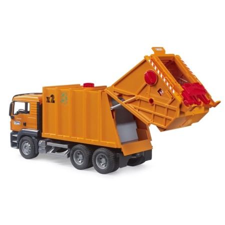 Bruder man garbage truck, with tanks, orange color-7