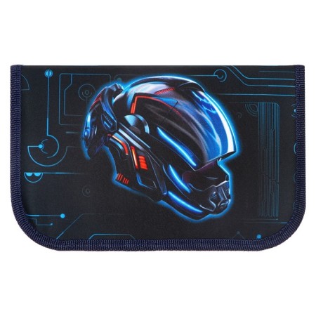 Penal 1 section, 130 x 210 x 40 mm, 2 folding strips, fabric, calligrata top, Content "Moto helmet"-1