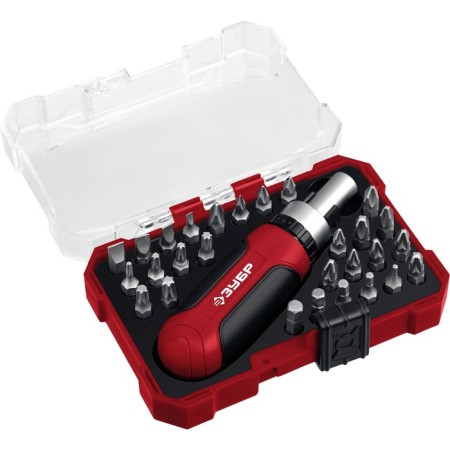 Reversible screwdriver bison 25040, with nozzles 29 pcs.-1