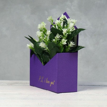 Golden embossing P.S. I love you, purple 18 x 24 x 7 cm-1