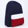 School textile school with a colored pocket, 30x39x12 cm, blue, burgundy, white
