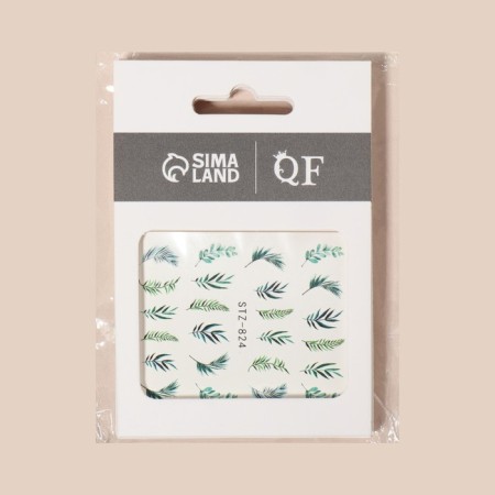 Slider - nail design "Green", packing 6 pcs, green color-2