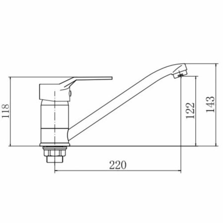 Fashun A4963 kitchen mixer, single -leaf, pour 220 mm, brass, chrome-1