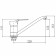 Fashun A4963 kitchen mixer, single -leaf, pour 220 mm, brass, chrome