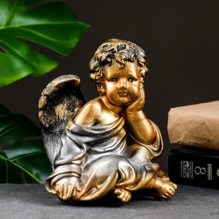 Figure "Angel sitting" bronze 18x14x12cm-1