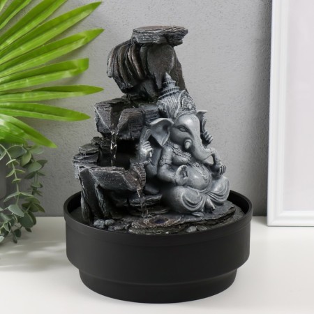 The desktop fountain from the network, the backlight "Gray Ganesha in the stone grotto" 21x21x28 cm-1