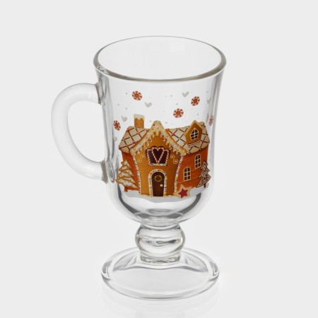 New Year's glass mug for gingerbread house mulled wine, 200 ml-1