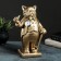 Figure "Cat in a tailcoat with a pipe" with a clock 32x20x14cm, bronze with gilding