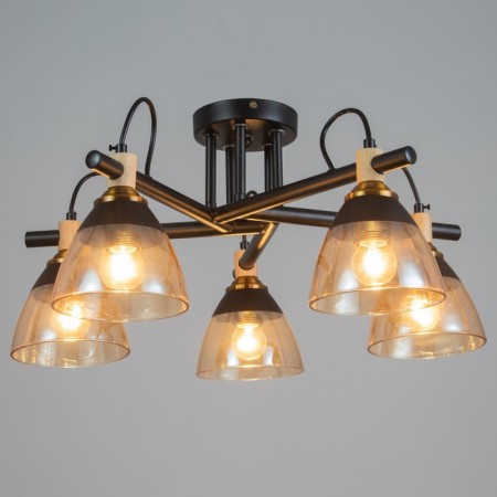 Svetogor chandelier "Evening" 5x60W E27 Black 57x57x28cm-1