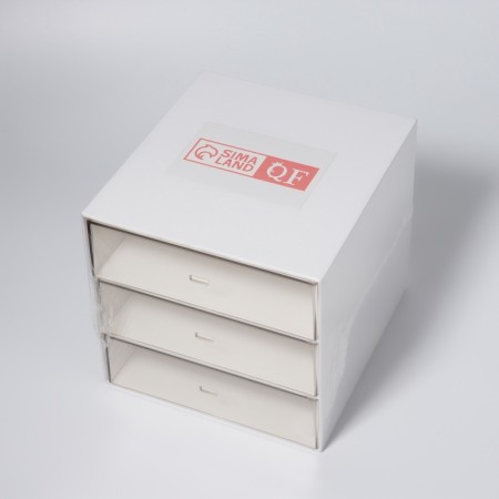 BASIC organizer for storage, multi -level, 3 sections, 15.4 × 14.6 × 16.7 cm, white/transparent color-4