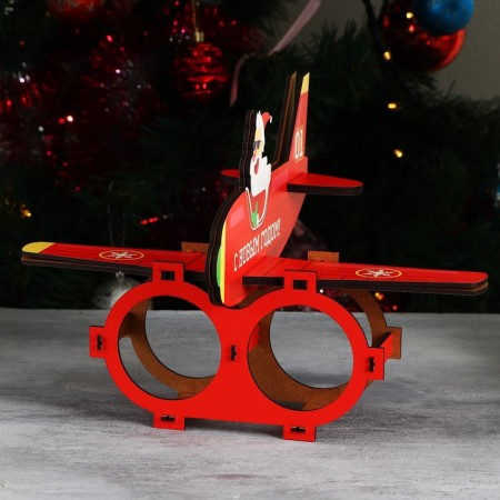Organizer for bottles "Santa Claus on an airplane"-9