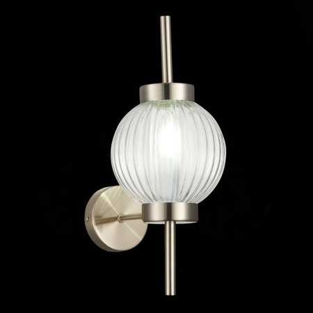 Wall lamp E14, 1x40W, 16.5x38.8 cm, Nickel color, transparent-1