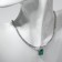 The necklace "Jewel" is a square, the color is white-green in silver, 36 cm