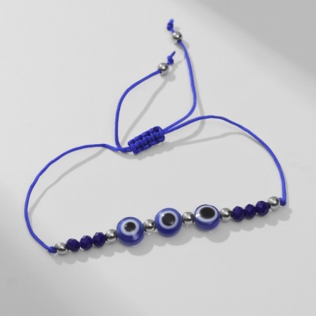 Bracelet-reinforcing "Glazik" Trio, Blue color, D = 6 cm-2