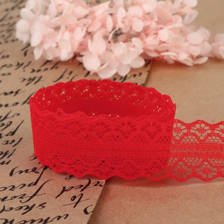 Capricon lace, 30 mm × 10 ± 1 m, red color-2