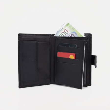 Male purse on Magnet, 3 in 1, department for auto documents and passports, black color-6