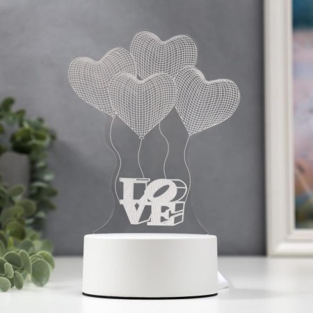 Four heart lamp from the network 9.5x12.5x18.5 cm Risalux-1