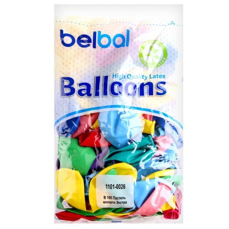 Latex ball 14 ", pastel, set 50 pcs., Mix color-1