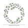 The tablecloth on the table “Eucalyptus branches”, round, oxford, elastic band, size 120x120 cm, diameter 75-100 cm