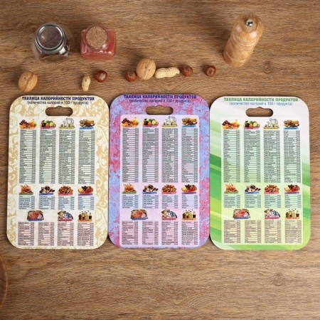 Boarding board "Calorie table" 28x18 cm, mix