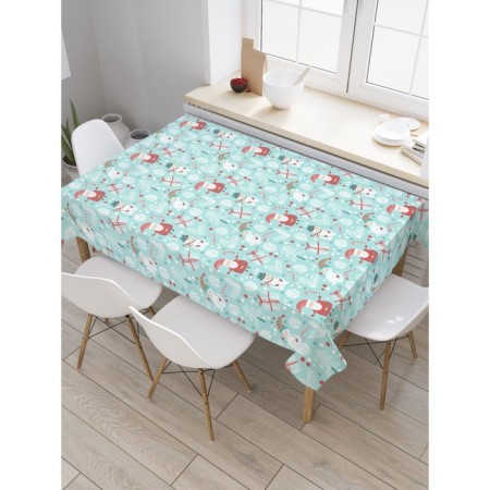 The tablecloth “New Year's friends”, rectangular, Saten, size 120x145 cm