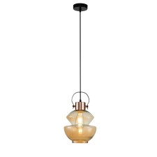 Светильник подвесной Indigo, 11022/B/1P Black. 1х60Вт, E27, 220х220х370/1870 мм, цвет янтарный