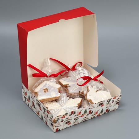 Box for Khugge confectionery, 17 x 20 x 6 cm, New Year-4