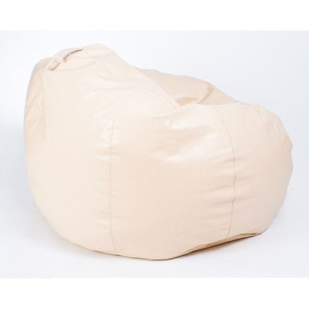 Crouped "Soft" armchair, large, cream color, eco -leather-2