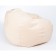 Crouped "Soft" armchair, large, cream color, eco -leather