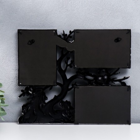 Photo frame plastic in 3 photos 10x15 cm "Cherry Garden" Dark Silver 32x27 cm-2