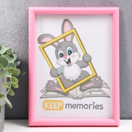 Photo frame plastic L-4 15x21 cm pink (plastic screen)