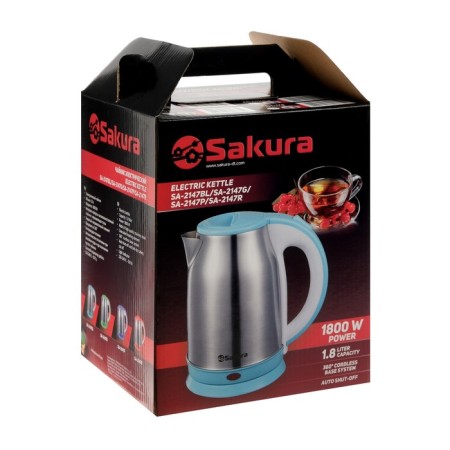 Electric kettle Sakura SA-2147BL, metal, 1.8 l, 1800 watts, blue-7
