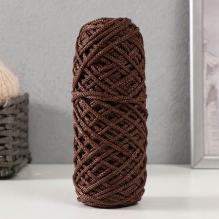 Knitting cord 35% cotton, 65% polypropylene 3 mm 85m/160 ± 10 g (coffee/chocolate)
