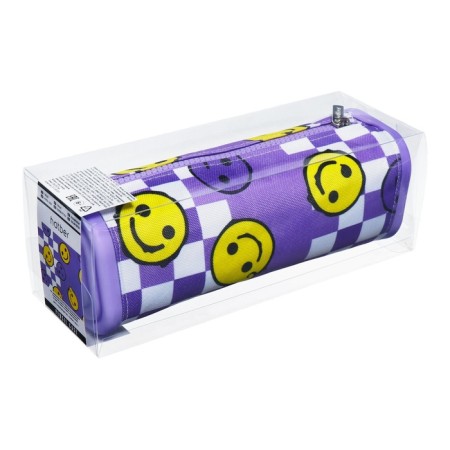 Penal is soft, 1 compartment, quadro, 70 x 200 mm, Hatber "Smile!" silicone+textiles, purple npn_72257-4