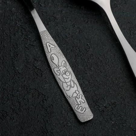 Spoon of children's dining room "Fidget", length 16 cm, thickness 2 mm, silver color-1