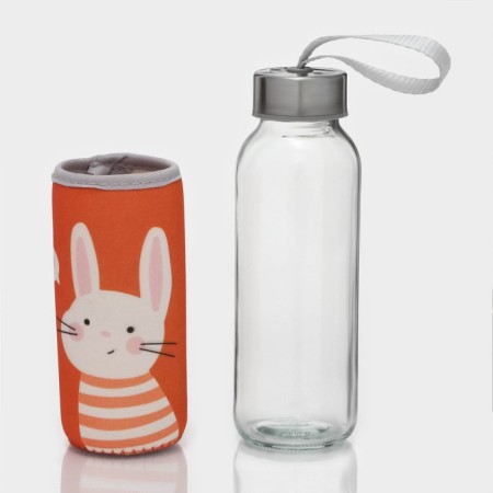 A glass bottle in the Bannie case, 300 ml, h = 17 cm-1