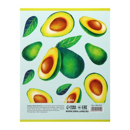 A set of notebooks of 5 pieces, 48 ​​sheets in the Calligrata Avocado cage, covered cardboard, offset block-8
