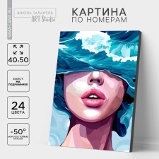 Picture on numbers on canvas with a subframe 