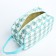 Cosmetic bag with lightning, white/green color