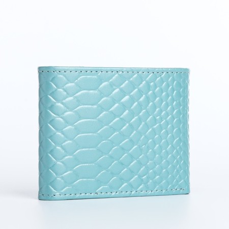Women's wallet on the button, blue color-1