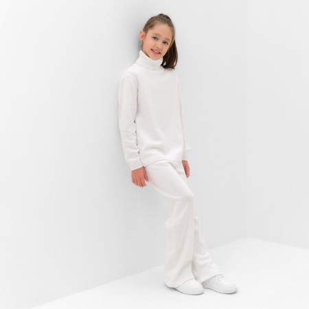 Knitted children's suit (sweater and trousers) minku, milk color, height 110 cm-1