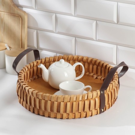 Breakfast Breeds Breakfast Procureus "Array", with handles made of artificial leather, d = 35 cm
